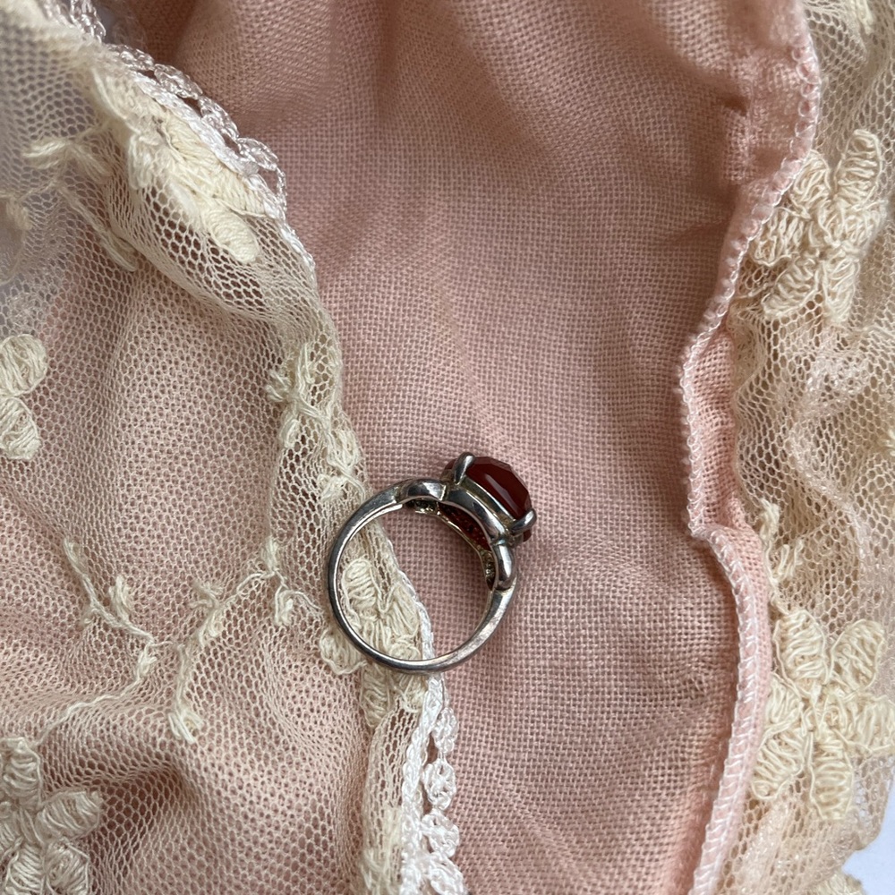 Orange Stone Statement Ring - image 2